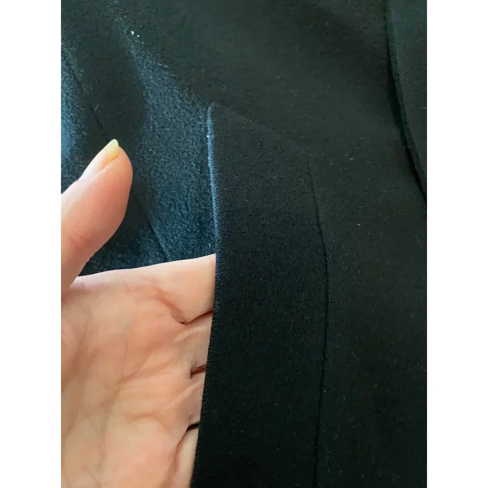 Lauren Ralph Lauren Black Wool Double-Breasted Overcoat Size 42 Long - Picture 4 of 15